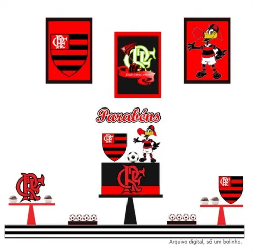 Arquivo Digital de Corte- Kit Flamengo Só Um Bolinho