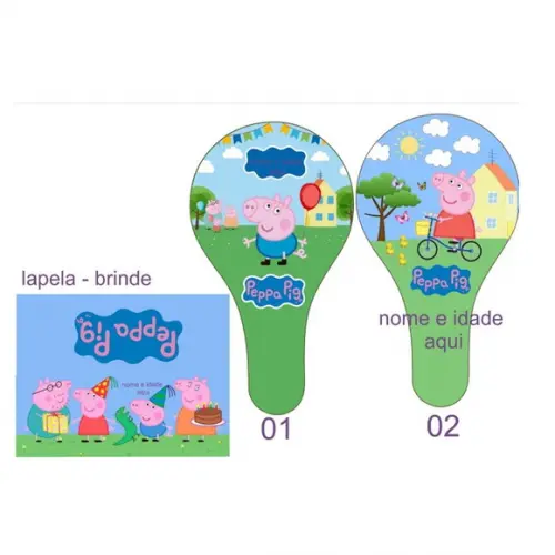 Arquivo Digital pdf - Raquete Personalizado Pepa Pig