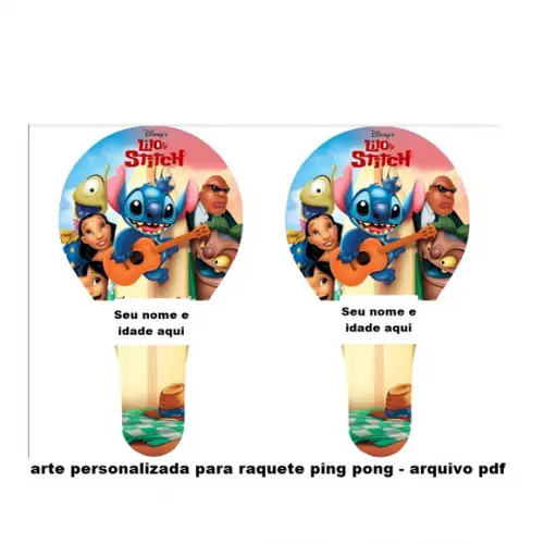 Arte para Raquete Ping Pong - pdf ( Escolha Seu Tema)