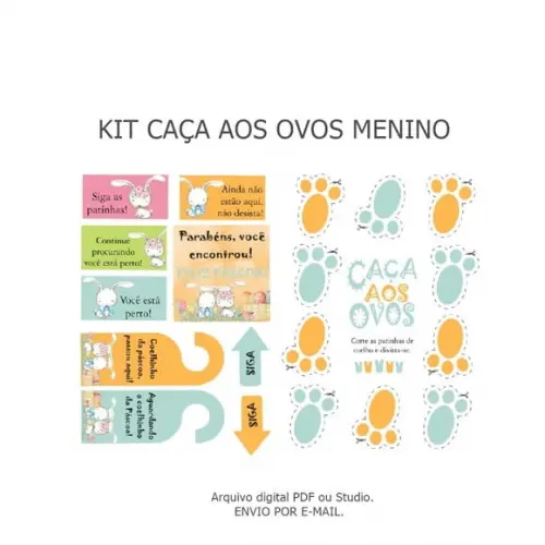 Kit Caça aos Ovos - Menina e Menino - Arquivo Digital