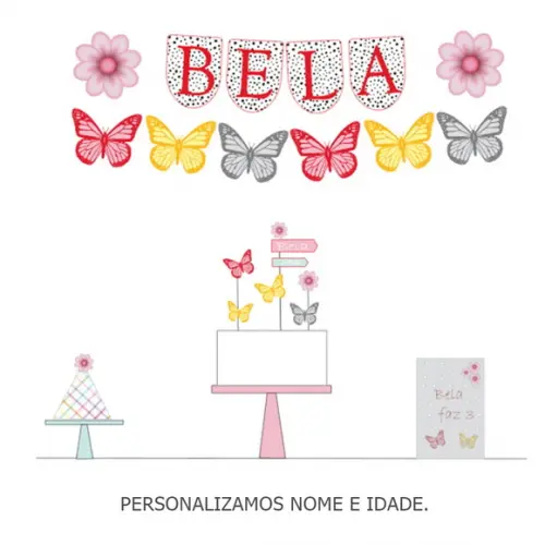 Kit Festa Borboletas - Arte / Arquivo Digital pdf ou Studio