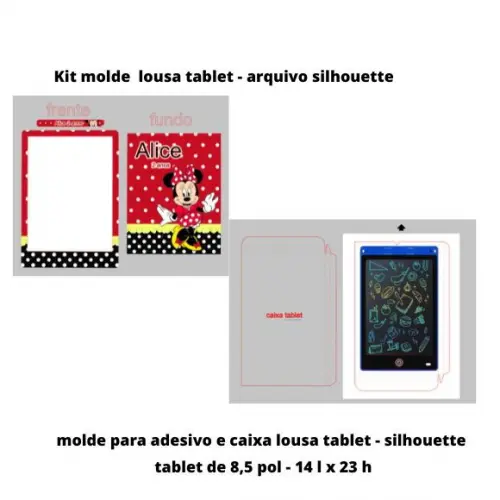 Kit Molde Adesivo e Caixa Lousa Tablet - Arq. Silhouette