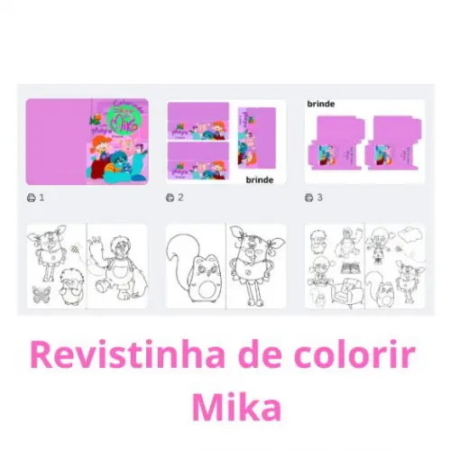 Livrinho de Colorir Personalizado Mika - Arquivo Digital