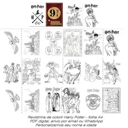 Livrinho de Colorir Personalizado Harry Potter