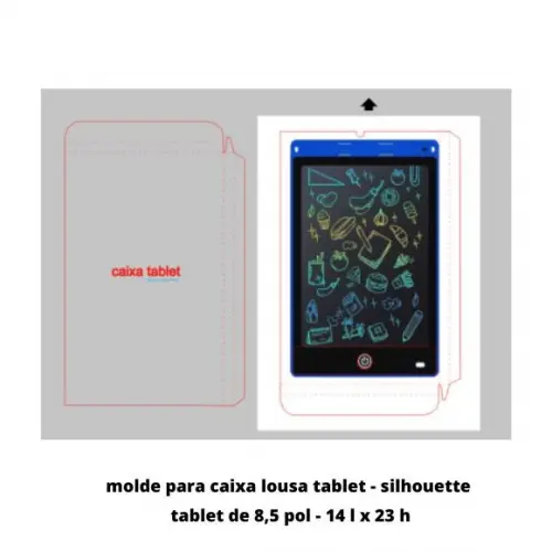 Molde Caixa Lousa Magica Tablet Arquivo de Corte Silhouette