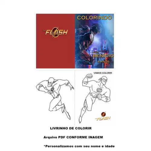 Revistinha de Colorir The Flash Arquivo Digital pdf com Nome