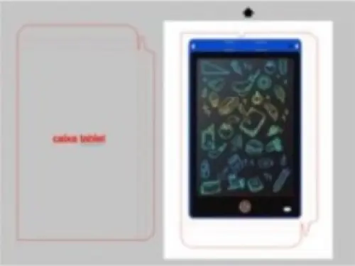 Caixa para lousa tablet 8'5 pol - arquivo de corte studio + png c