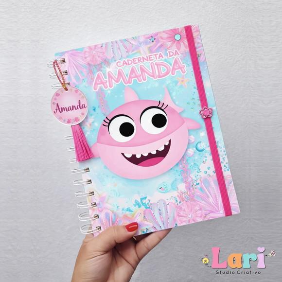 Caderneta de Saúde do Bebê Personalizada Baby Shark Menina