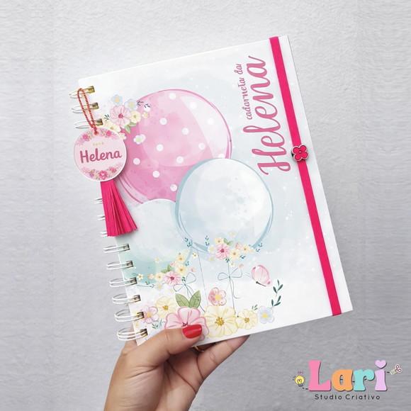 Caderneta de Saúde do Bebê Personalizada Balão Rosa Menina