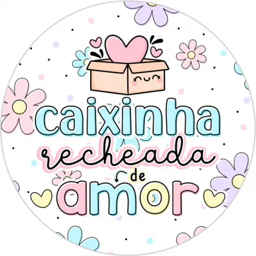 Adesivos 4x4 - Caixinha Recheada de Amor