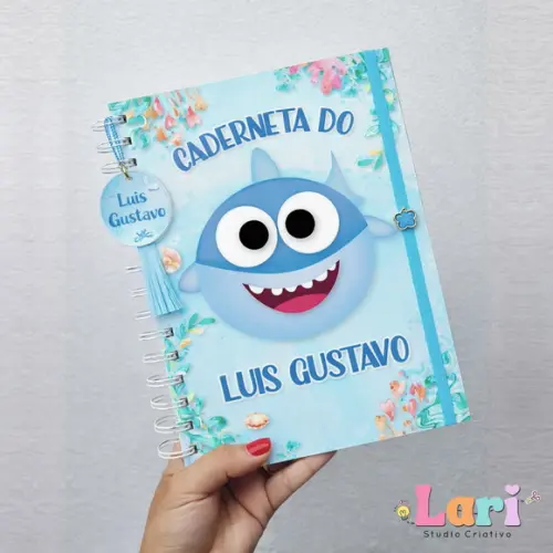 Caderneta de Saúde do Bebê Personalizada Baby Shark Menino