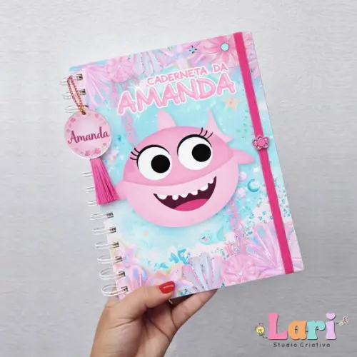 Caderneta de Saúde do Bebê Personalizada Baby Shark Menina