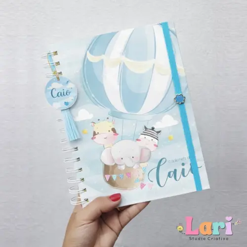 Caderneta de Saúde do Bebê Personalizada Balão Azul