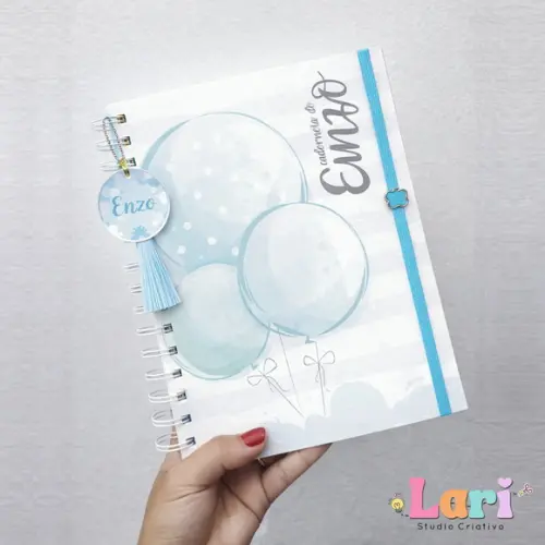 Caderneta de Saúde do Bebê Personalizada Balão Azul Menino