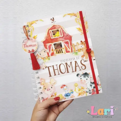 Caderneta de Saúde do Bebê Personalizada Fazendinha Menino