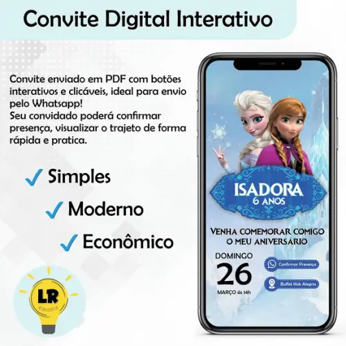 Convite Digital E Interativo - Frozen