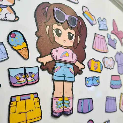 Boneca Ímã Troca Roupinha - Mini Kit 15 Peças Surpresa