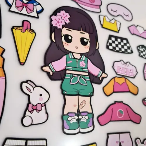 Boneca de Ímã Magnética Troca Roupinha - Outono - 32 Peças