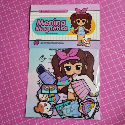 Boneca Ímã Troca Roupinha - Verão - Kit 32 Peças