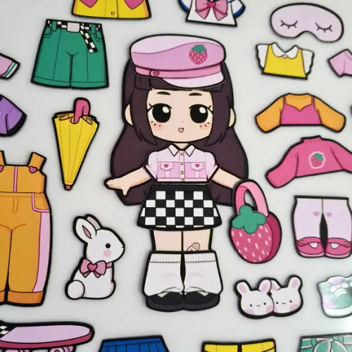 Boneca de Ímã Magnética Troca Roupinha - Outono - 32 Peças