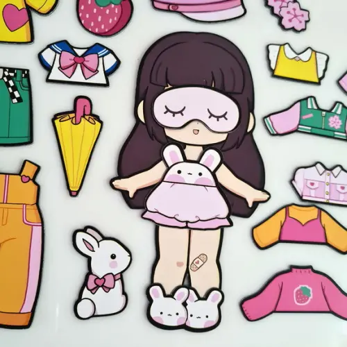Boneca de Ímã Magnética Troca Roupinha - Outono - 32 Peças