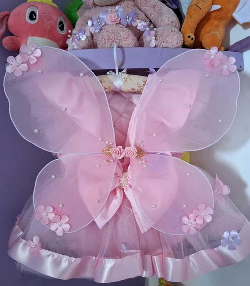 Kit Romper Infantil Jardim Encantado + Tênis + Asa + Faixa