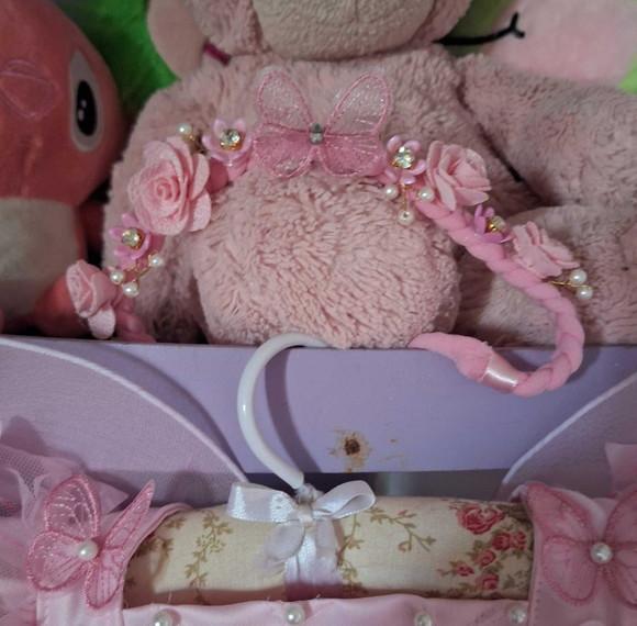 Kit Romper Infantil Jardim Encantado Rosa 5 Peças
