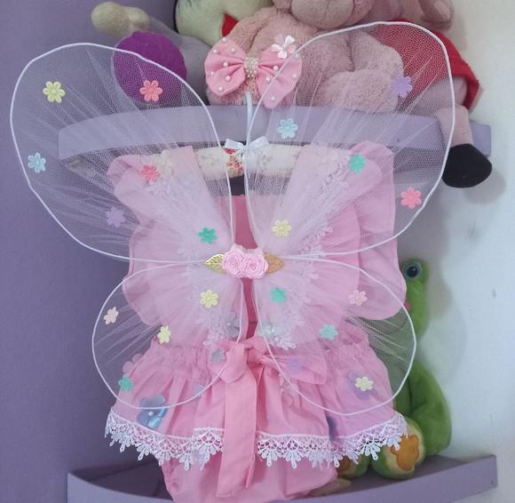Kit Romper Jardim Encantado Rosa 3 Peças