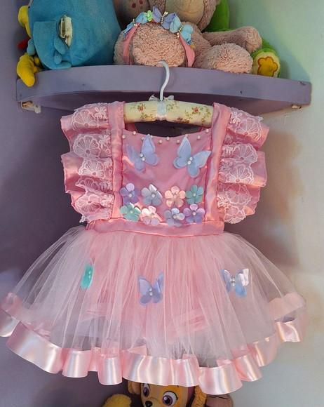 Kit Romper Jardim Encantado Rosa Asa Bordada