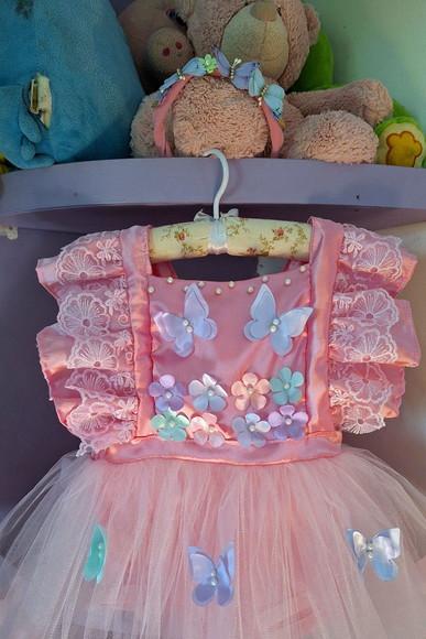 Kit Romper Jardim Encantado Rosa Asa Bordada