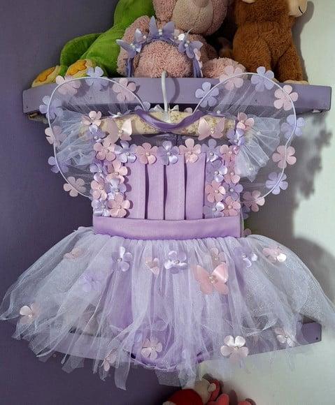 Romper Infantil Jardim Encantado Lilas 3 Peças