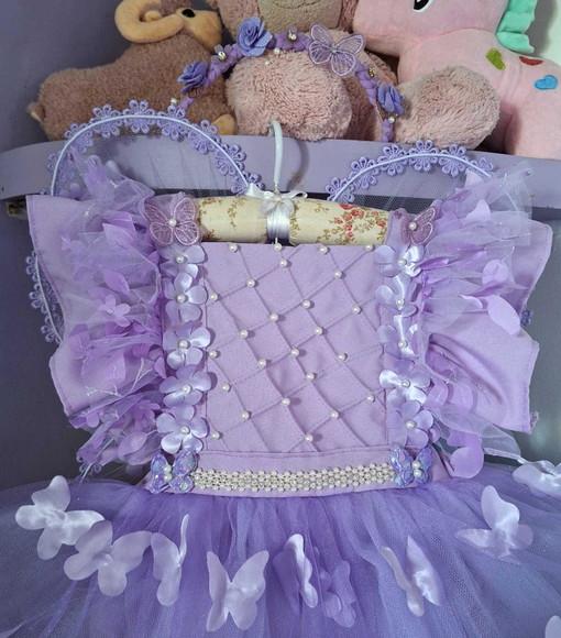 Romper Infantil Jardim Encantado Lilas Luxo + Tênis