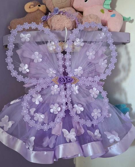 Romper Infantil Jardim Encantado Lilas Luxo + Tênis