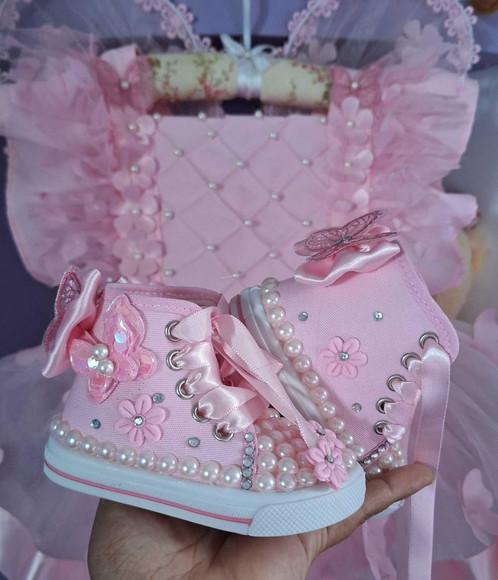 Romper Infantil Jardim Encantado Luxo + Tênis