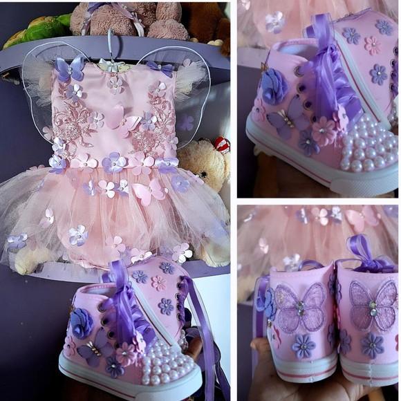 Romper Infantil Jardim Encantado Luxo + Tênis