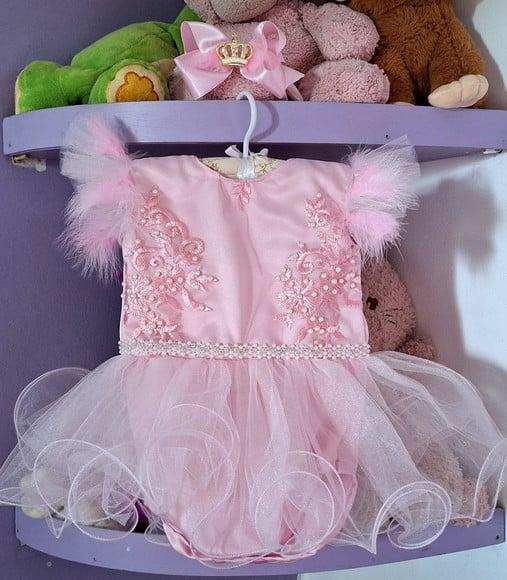 Romper Infantil Princesa Realeza Luxo + Faixa