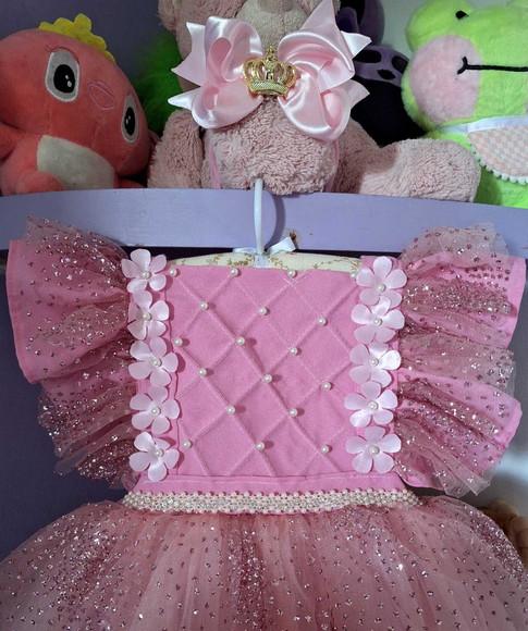Romper Infantil Princesa Realeza Luxo + Faixa