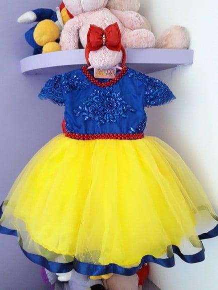 Vestido Infantil Branca de Neve de Luxo