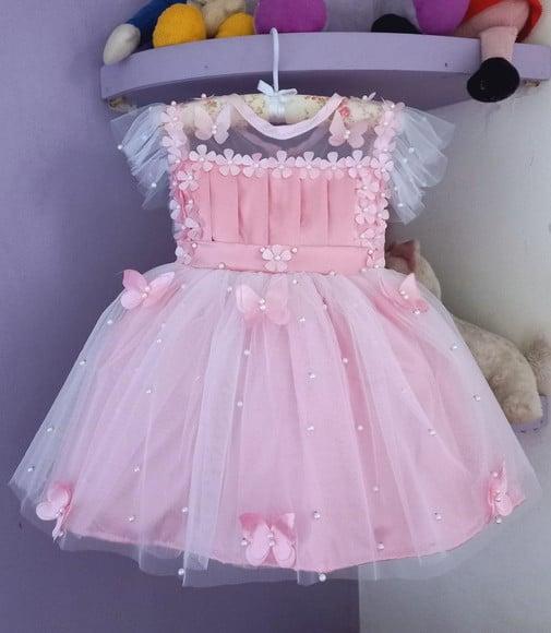 Vestido Infantil Jardim Encantado Rosa