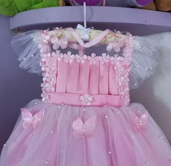 Vestido Infantil Jardim Encantado Rosa