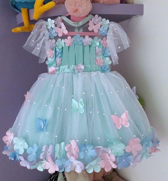 Vestido Infantil Jardim Encantado Verde