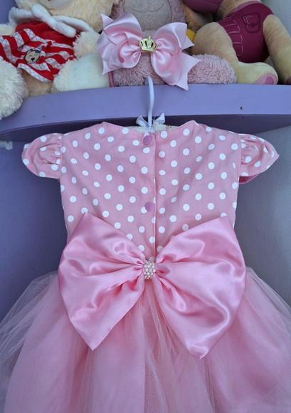 Vestido Infantil Minnie Princesa com Faixa