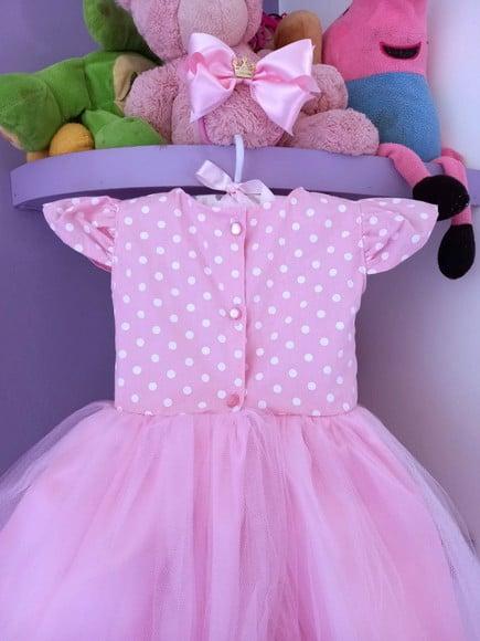 Vestido Infantil Minnie Princesa com Faixa