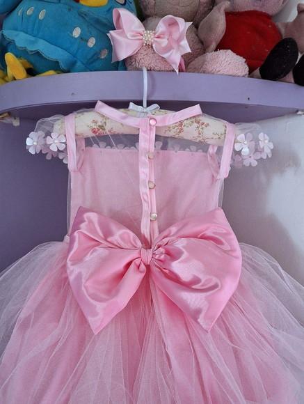 Vestido Infantil Minnie Rosa com Faixa