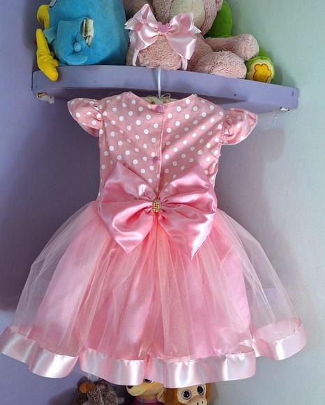 Vestido Infantil Minnie Rosa Luxo