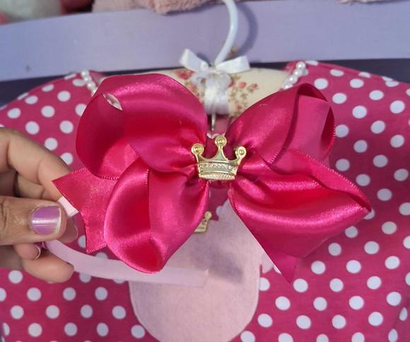 Vestido Infantil Minnie Rosa Pink com Tiara