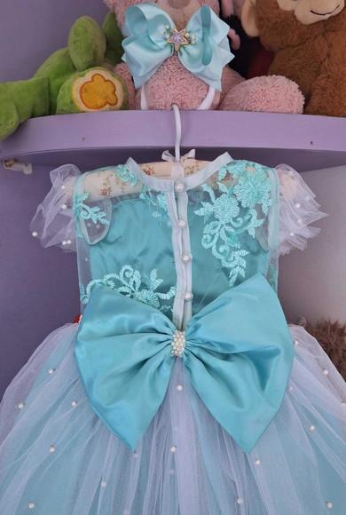 Vestido Infantil Tema Sereia Fundo do Mar