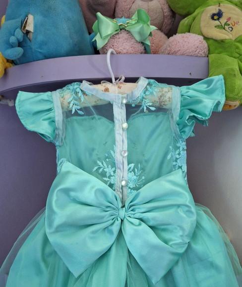 Vestido Infantil Tema Sereia Fundo do Mar