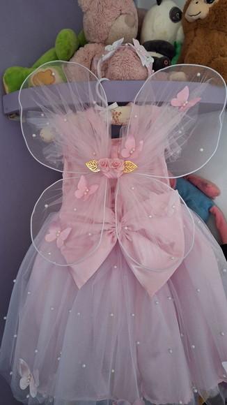 Vestido Jardim das Borboletas Rosa