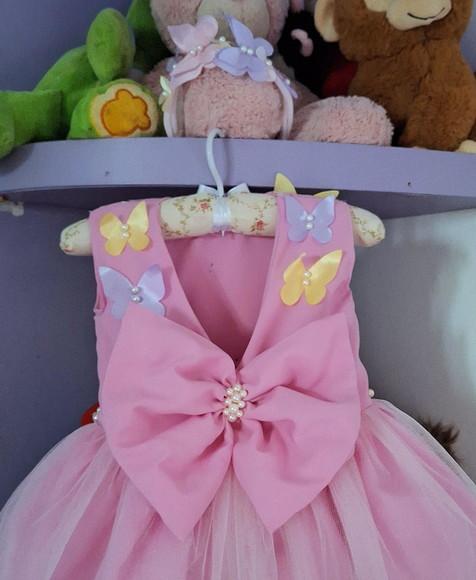 Vestido Jardim Encantado de Luxo Rosa